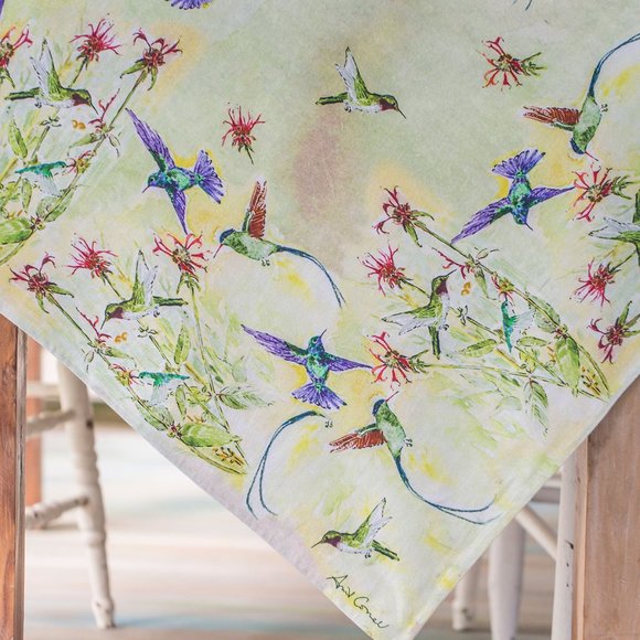 April Cornell Hummingbird Tablecloth 54x54 NWT - Picture 1 of 6